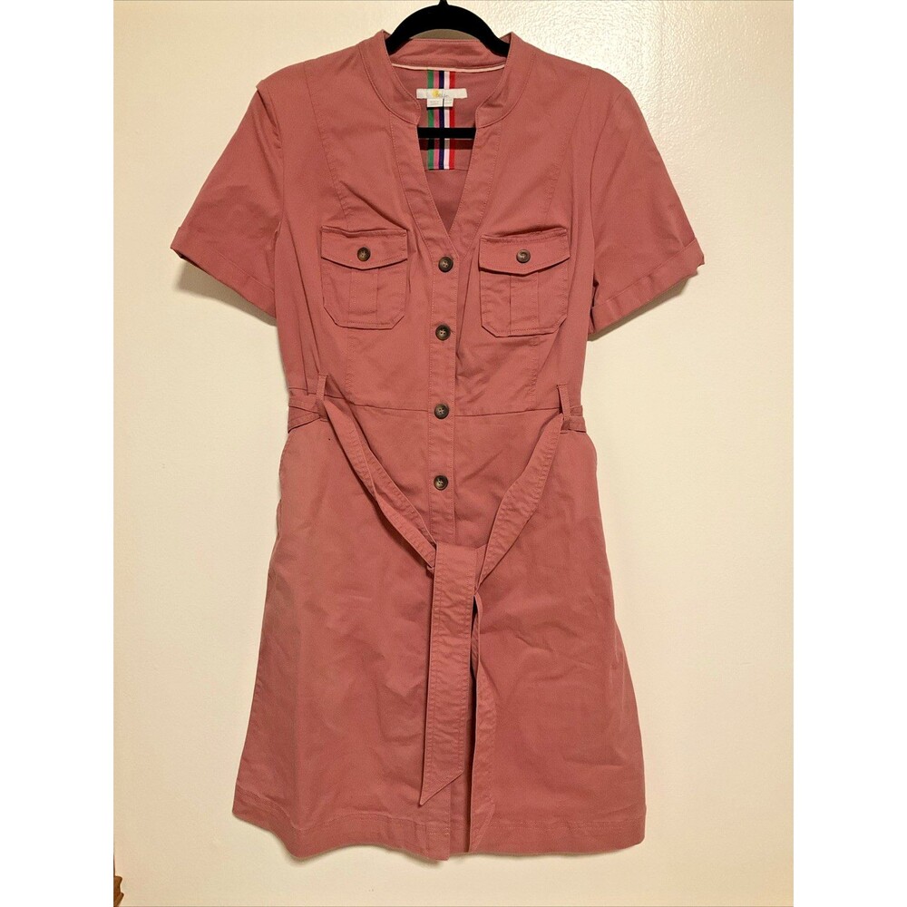 Boden Women’s 8R Mauve Pink Short Sleeve Khaki Dress Fashion Designer